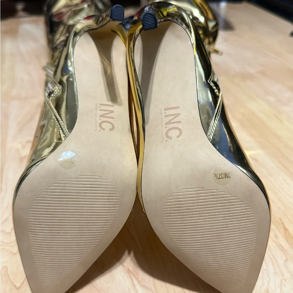 INC New without tag Gold High-Shine Women's Boots
